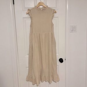 Urban outfitters cream midi dress, size M